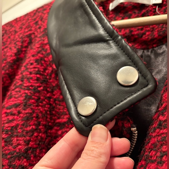 Ricki’s Red Coat with leather detail - Picture 5 of 6